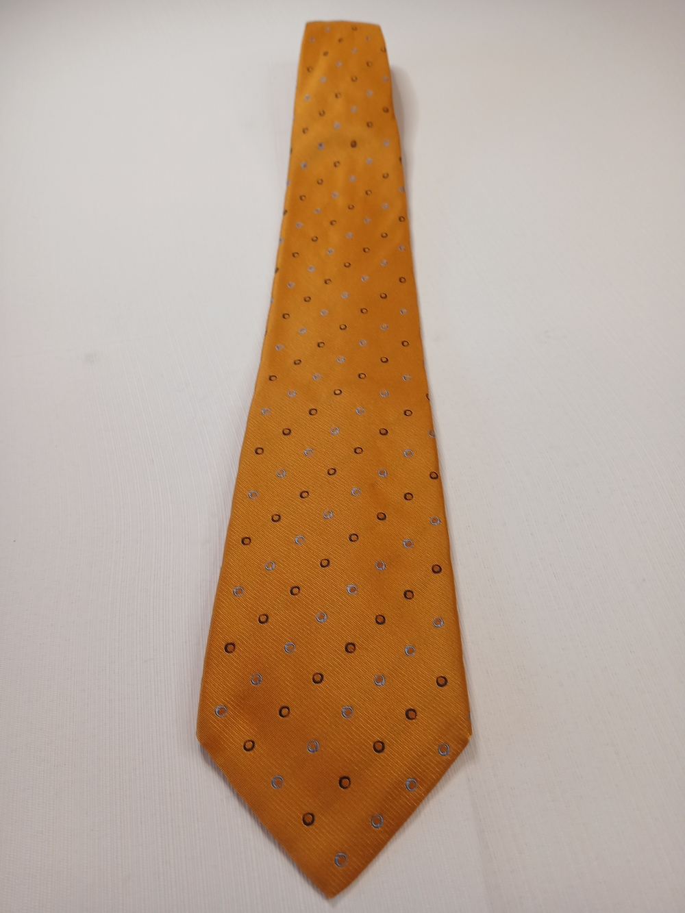 Men's Orange Polka Dot Tie - Contemporary Formal Accessory